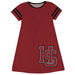Hampden Sydney Big Logo Maroon Stripes Short Sleeve A Line Dress - Vive La Fête - Online Apparel Store
