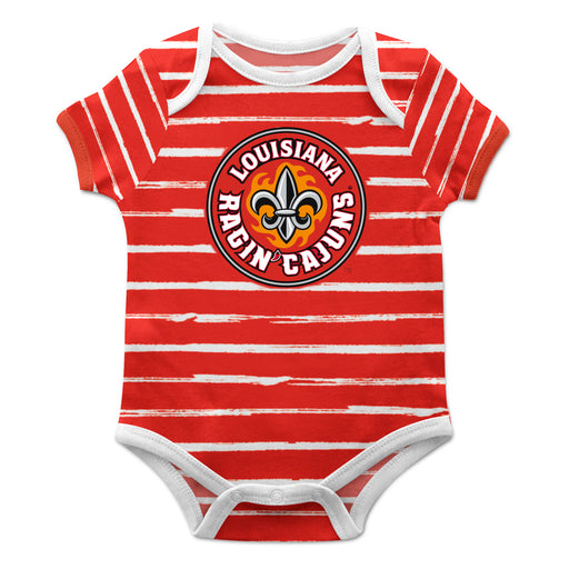Louisiana At Lafayette Stripe Red and White Boys Onesie SS - Vive La Fête - Online Apparel Store