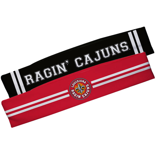 Louisiana At Lafayette Red And Black Stripes Headband Set - Vive La Fête - Online Apparel Store