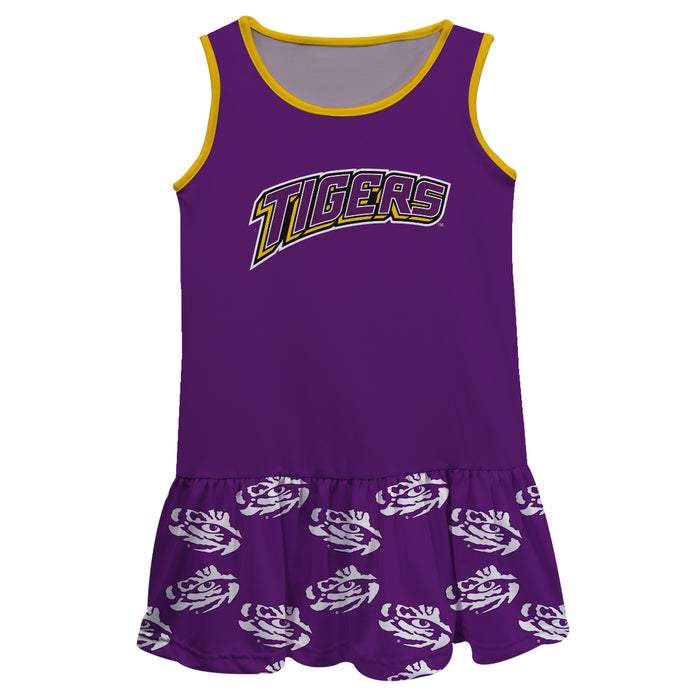 LSU Tigers Repeat Logo Purple Sleeveless Lily Dress - Vive La Fête - Online Apparel Store