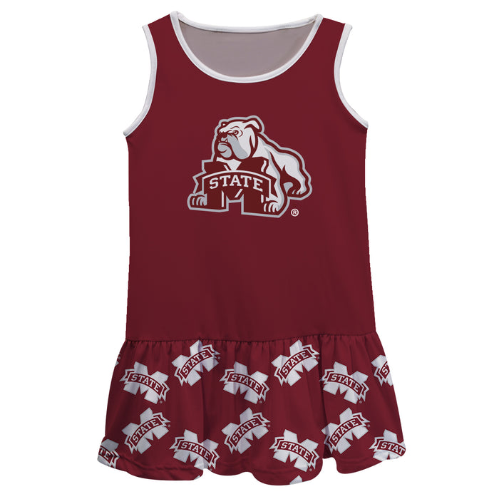 Mississippi State Repeat Logo Maroon Sleeveless Lily Dress - Vive La Fête - Online Apparel Store