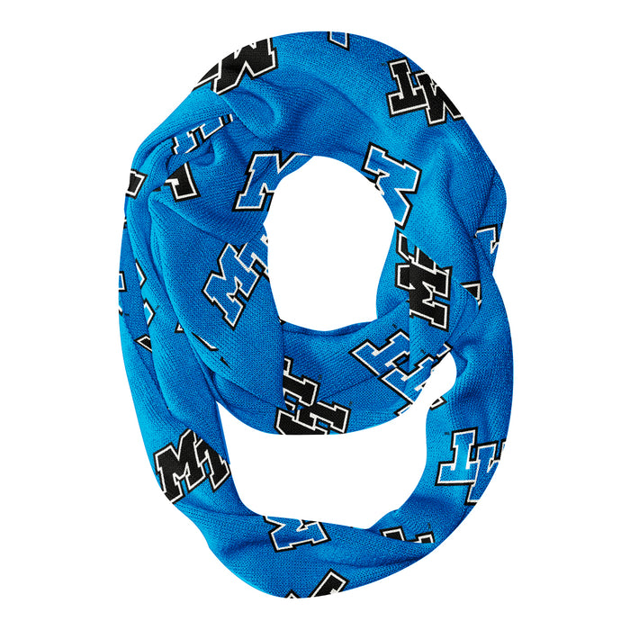 Middle Tennessee All Over Logo Blue Infinity Scarf - Vive La Fête - Online Apparel Store