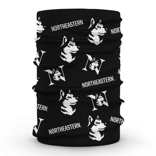 Northeastern University Huskies Neck Gaiter Black All Over Logo - Vive La Fête - Online Apparel Store