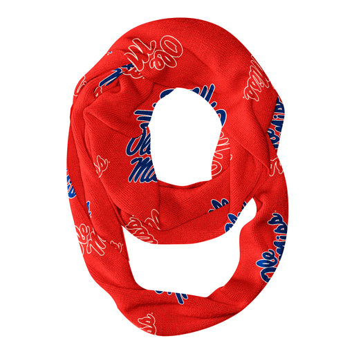 Mississippi Rebels All Over Logo Red Infinity Scarf - Vive La Fête - Online Apparel Store