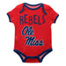 Mississippi Rebels Red Solid Short Sleeve Onesie - Vive La Fête - Online Apparel Store
