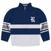 Rice Owls Logo Stripes Blue Long Sleeve Quarter Zip Sweatshirt - Vive La Fête - Online Apparel Store