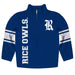 Rice Owls Stripes Blue Long Sleeve Quarter Zip Sweatshirt - Vive La Fête - Online Apparel Store
