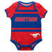 SMU Mustangs Block Stripe Red Short Sleeve Onesie - Vive La Fête - Online Apparel Store