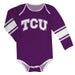 TCU Horned Frogs Stripes Purple Long Sleeve Onesie - Vive La Fête - Online Apparel Store