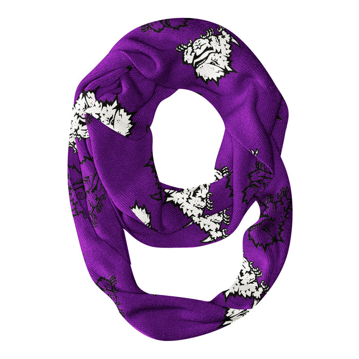 TCU Horned Frogs All Over Logo Purple Infinity Scarf - Vive La Fête - Online Apparel Store