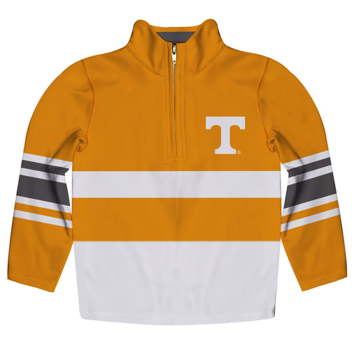 Tennessee Logo Stripes Orange Long Sleeve Quarter Zip Sweatshirt - Vive La Fête - Online Apparel Store
