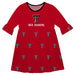 Texas Tech Print Red Amy Dress Three Quarter Sleeve - Vive La Fête - Online Apparel Store