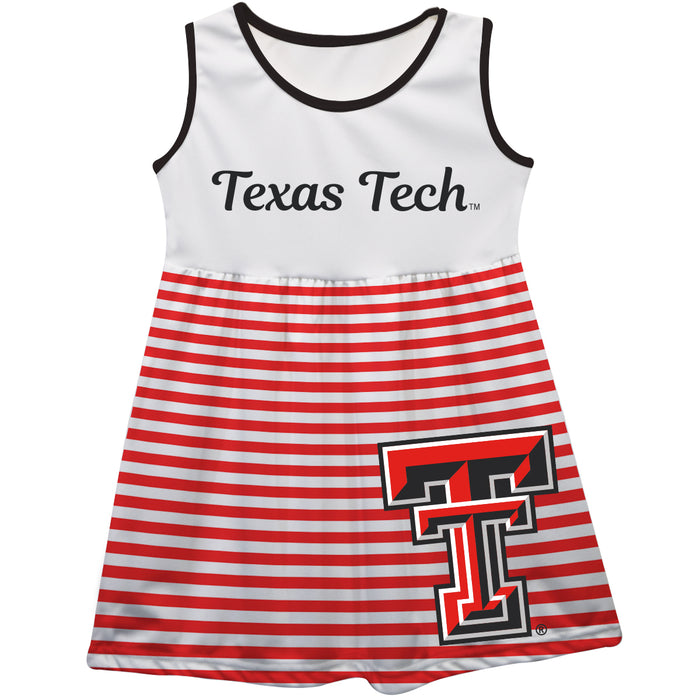 Texas Tech Big Logo Red And White Stripes Tank Dress - Vive La Fête - Online Apparel Store