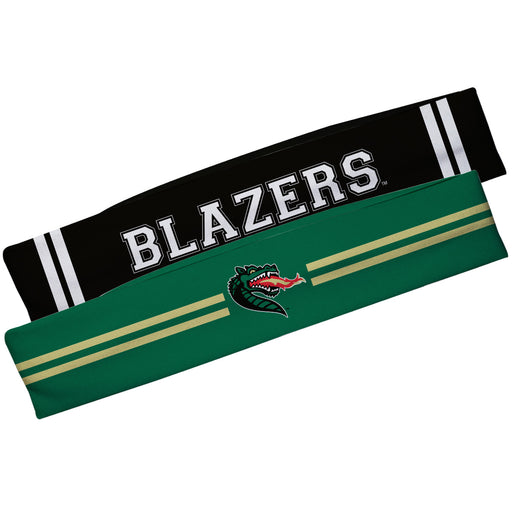 UAB Blazers Green And Black Stripes Headband Set - Vive La Fête - Online Apparel Store