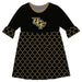 Central Florida Quatrefoil Black Amy Dress Three Quarter - Vive La Fête - Online Apparel Store