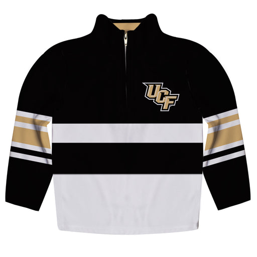 Central Florida Logo Stripes Black Long Sleeve Quarter Zip Sweatshirt - Vive La Fête - Online Apparel Store