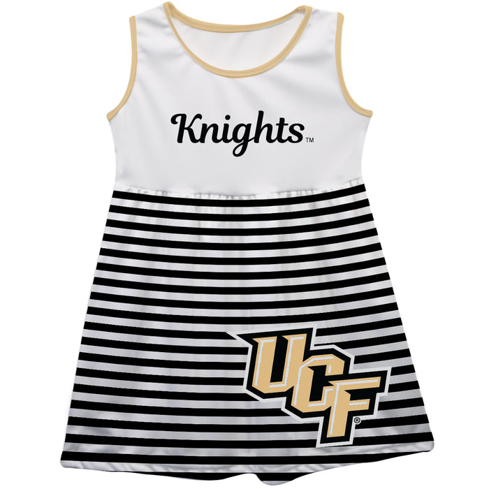 Central Florida Big Logo Black And White Stripes Tank Dress - Vive La Fête - Online Apparel Store