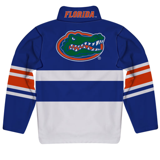 Florida Logo Stripes Blue Long Sleeve Quarter Zip Sweatshirt - Vive La Fête - Online Apparel Store