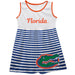 Florida Gators Vive La Fete Girls Infant Toddler Youth Game Day Sleeveless Tank Dress Solid Top Big School Logo with Strips on Skirt - Vive La Fête - Online Apparel Store
