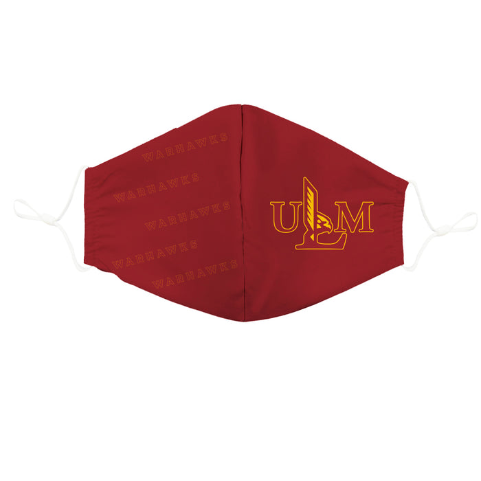 University of Louisiana Monroe Warhawks 3 Ply Face Mask 3 Pack Game Day Collegiate Unisex Face Covers Reusable Washable - Vive La Fête - Online Apparel Store