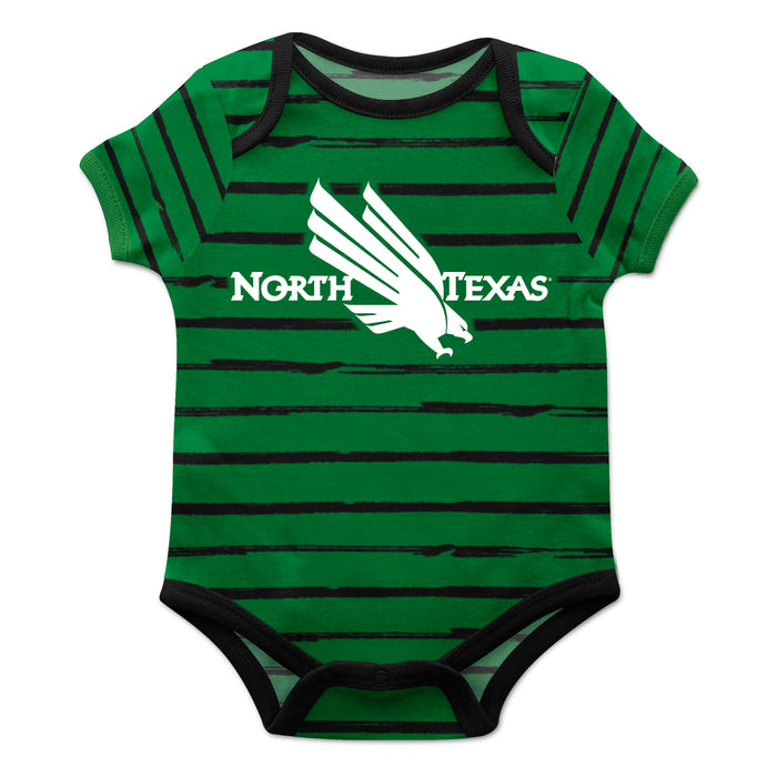 North Texas Stripe Green and Black Boys Onesie Short Sleeve - Vive La Fête - Online Apparel Store