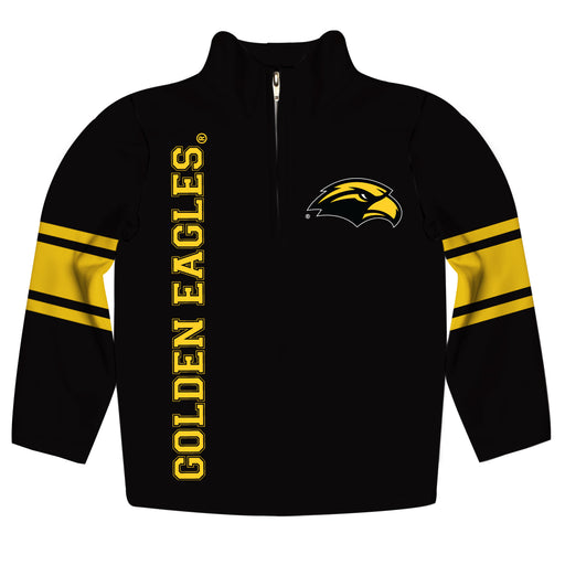 Southern Mississippi Stripes Black Long Sleeve Quarter Zip Sweatshirt - Vive La Fête - Online Apparel Store