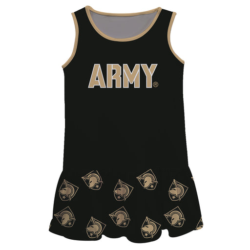 United States Military Academy Repeat Logo Black Sleeveless Lily Dress - Vive La Fête - Online Apparel Store