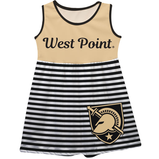 United States Military Academy Big Logo Black And White Stripes Tank Dress - Vive La Fête - Online Apparel Store