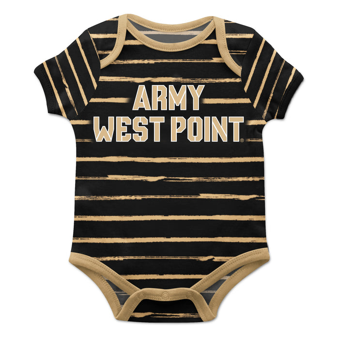 US Military Academy Stripe Black and Gold Boys Onesie - Vive La Fête - Online Apparel Store