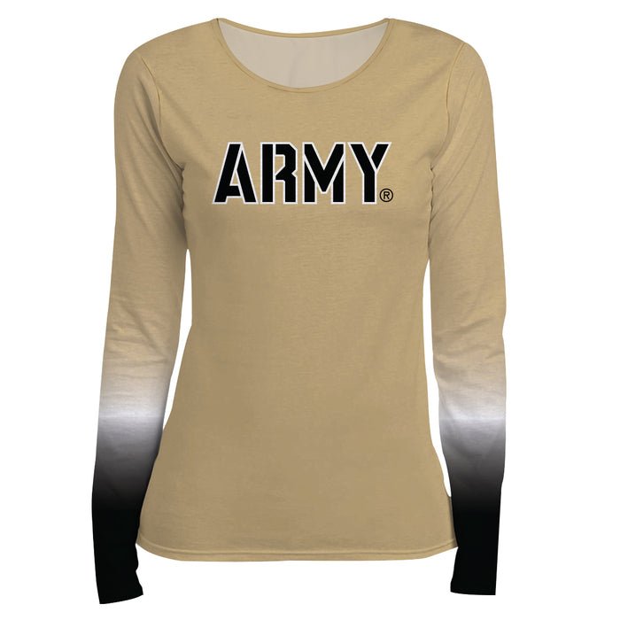 Army Degrade Black White Long Sleeve Gold Women Shirt - Vive La Fête - Online Apparel Store