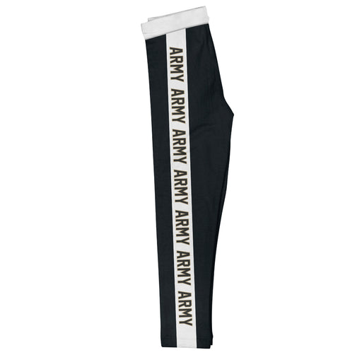 Army White Waist White Stripe Girls Black Legging - Vive La Fête - Online Apparel Store