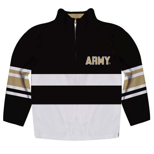 United States Military Academy Logo Stripes Black Long Sleeve Quarter Zip Sweatshirt - Vive La Fête - Online Apparel Store