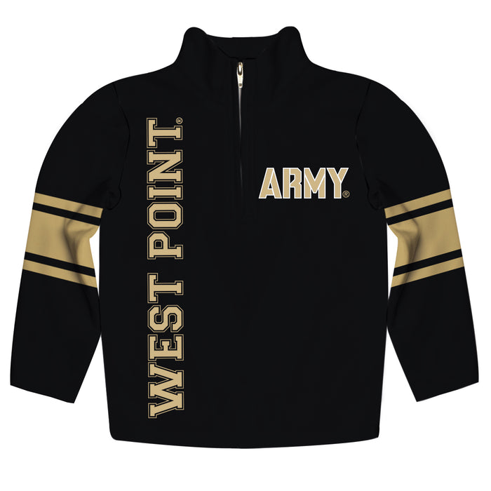 United States Military Academy Stripes Black Long Sleeve Quarter Zip Sweatshirt - Vive La Fête - Online Apparel Store