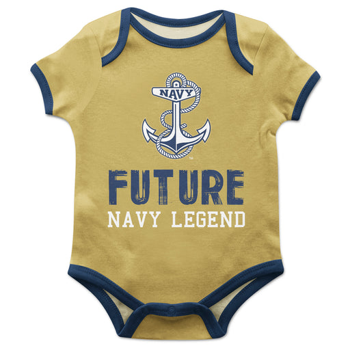 United States Naval Academy Gold Short Sleeve Boys Onesie - Vive La Fête - Online Apparel Store