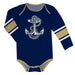 United States Naval Academy Stripes Navy Blue Long Sleeve Onesie - Vive La Fête - Online Apparel Store