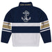 United States Naval Academy Logo Stripes Navy Blue Long Sleeve Quarter Zip Sweatshirt - Vive La Fête - Online Apparel Store