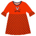Virginia Cavaliers Quatrefoil Orange Amy Dress Three Quarter - Vive La Fête - Online Apparel Store