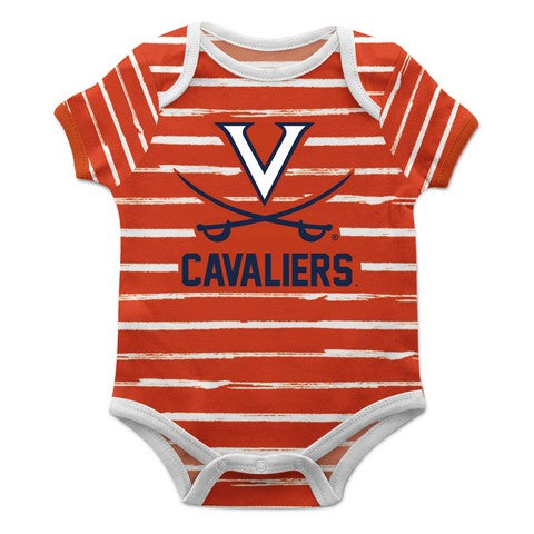 Virginia Cavaliers Stripe Orange and White Boys Onesie S - Vive La Fête - Online Apparel Store