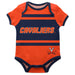 Virginia Cavaliers Block Stripe Orange Short Sleeve Onesie - Vive La Fête - Online Apparel Store