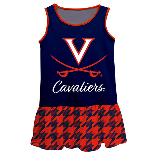 Virginia Cavaliers Houndstooth Blue Sleeveless Lily Dress - Vive La Fête - Online Apparel Store