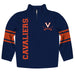 Virginia Cavaliers Stripes Navy Long Sleeve Quarter Zip Sweatshirt - Vive La Fête - Online Apparel Store