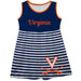 Virginia Cavaliers Big Logo Navy And White Stripes Tank Dress - Vive La Fête - Online Apparel Store