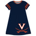Virginia Cavaliers Big Logo Navy Stripes Short Sleeve A Line Dress - Vive La Fête - Online Apparel Store