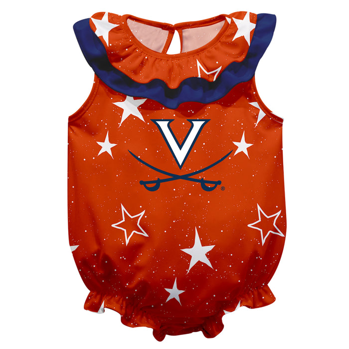 Virginia Cavaliers Stars Orange Girls Sleeveless Onesie - Vive La Fête - Online Apparel Store