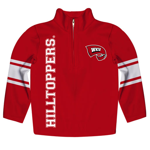 Western Kentucky Stripes Red Long Sleeve Quarter Zip Sweatshirt - Vive La Fête - Online Apparel Store