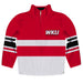 Western Kentucky Logo Stripes Red Long Sleeve Quarter Zip Sweatshirt - Vive La Fête - Online Apparel Store