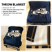 Utah State Aggies USU Vive La Fete Game Day Soft Premium Fleece Navy Throw Blanket 40" x 58” Logo and Stripes - Vive La Fête - Online Apparel Store